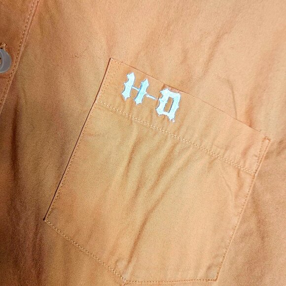 Harley Davidson Shirt Womens 1X Embroidered Logo Button Up Biker 1W Short Sleeve - Picture 5 of 10